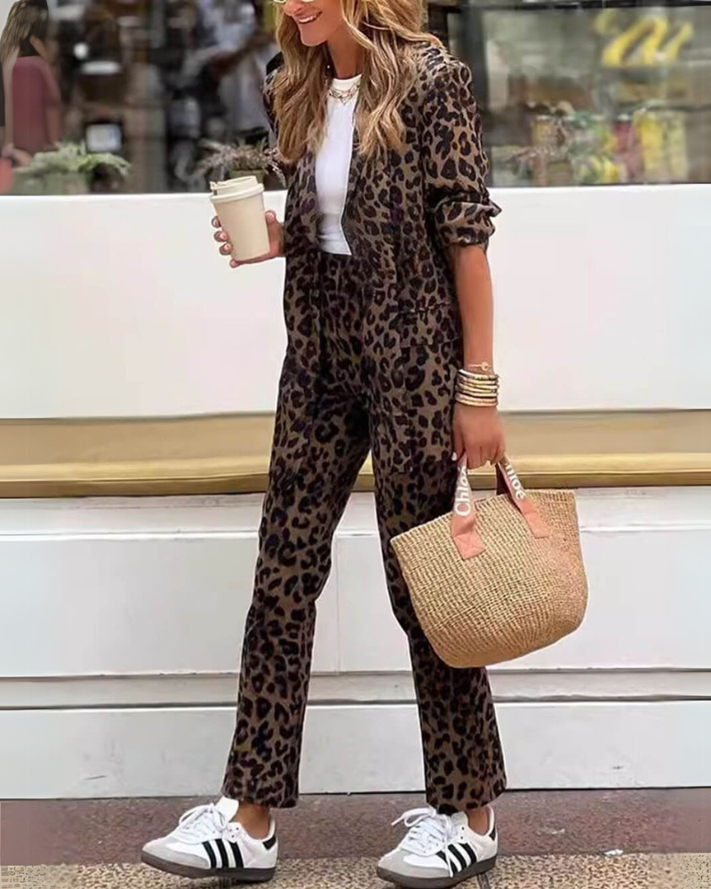 Eliana | Leopard Print Blazer & Trousers Set