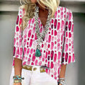 Women's Vintage Casual Blouse – Seven-Quarter Sleeve