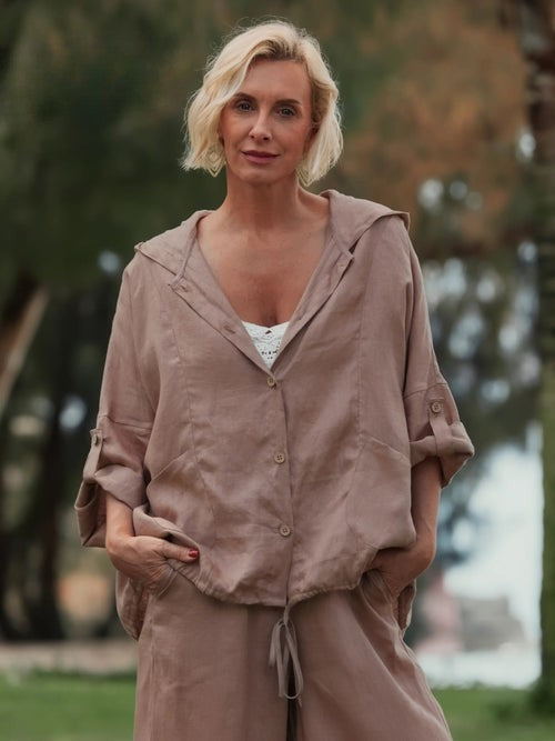 Harper™ | Women's Casual Hooded 100% Linen Jacket