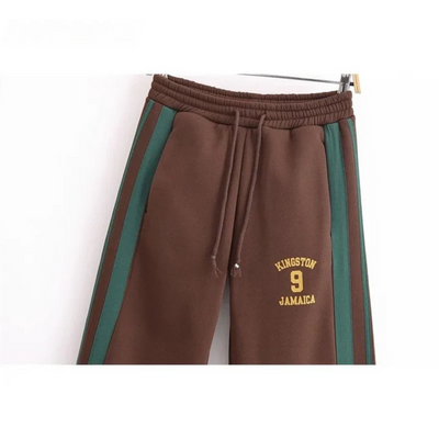 Stella™ – Retro Contrast Sweater & Velvet Pants Set