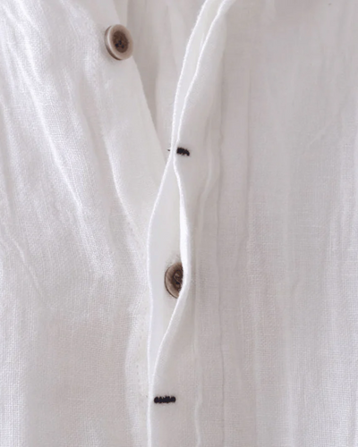 Leon™ | Vintage Pleated Linen Shirt for Men