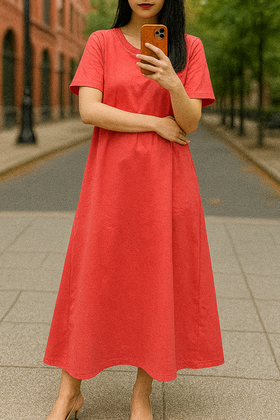 Olivia™ | Short Sleeve Flowing Maxi Dress in Soft Viscose Blend