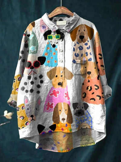 Yuna | Artistic Dog Print Shirt