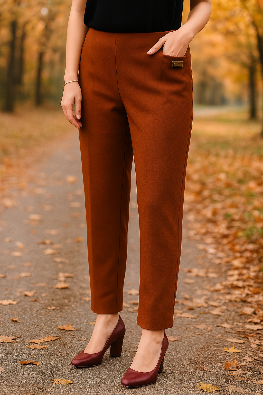 Colleen™ | Relaxed Fit Wrinkle-Free Cotton Pants