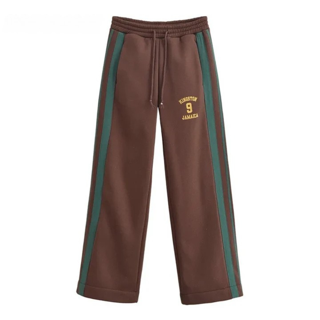 Stella™ – Retro Contrast Sweater & Velvet Pants Set