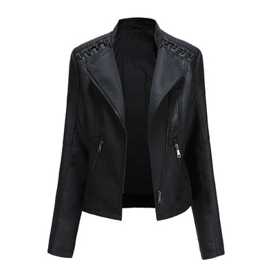 Clarice™ | Faux Leather Jacket with Zipper