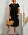 Women's Short Sleeve Summer Dress – Loose Fit Casual
