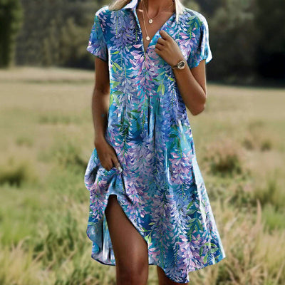 Vienna™ | Bohemian V-Neck Dress with Pockets