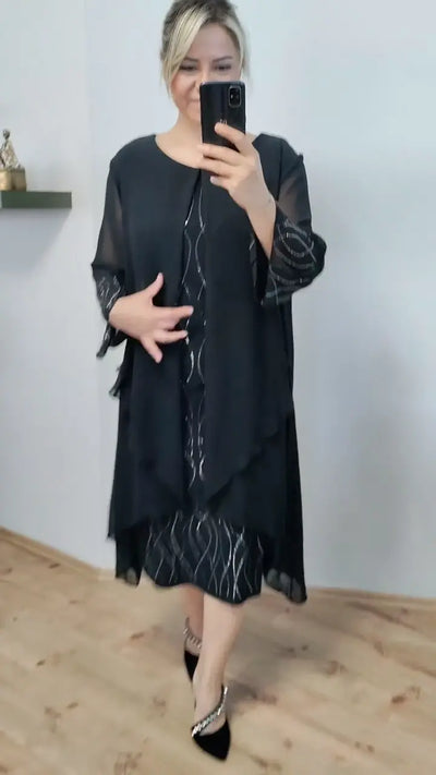 Isabella™ | Elegant Chiffon Ruffle Dress