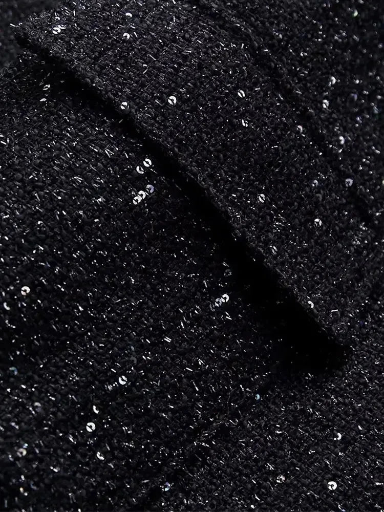 Lina | Shiny Gold Sequin Short Jacket