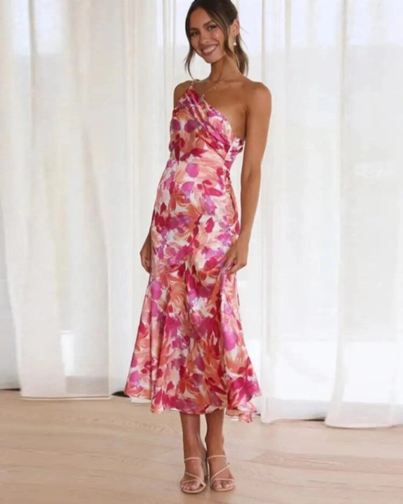 Florence | Asymmetric Floral Maxi Dress