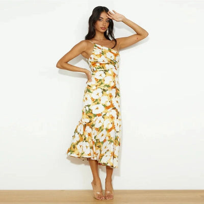 Florence | Asymmetric Floral Maxi Dress