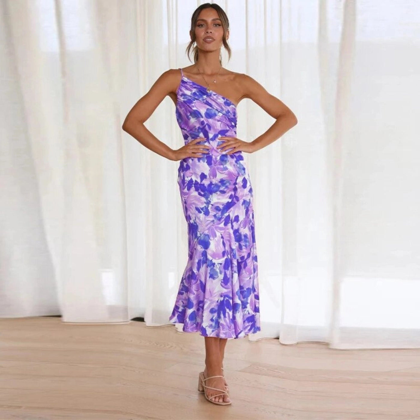 Florence | Asymmetric Floral Maxi Dress
