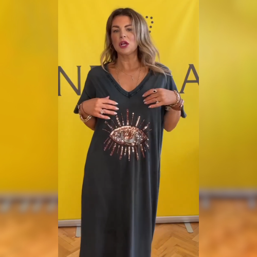 Evelina™ | Comfortable Dress with Eye Detail