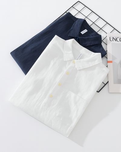 Harvey™ | Linen Square Collar Long Sleeve Shirt