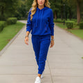 Women's Hoodie Tracksuit Set – Sequin Patchwork