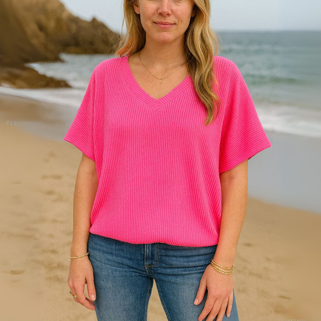 Ayla™ | Pure Color V-Neck T-Shirt