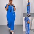Women's Elegant Asymmetrical Ankle Dress – Polyester