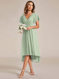 Plus Size Evening Dress Mint Green Chiffon – V Neck