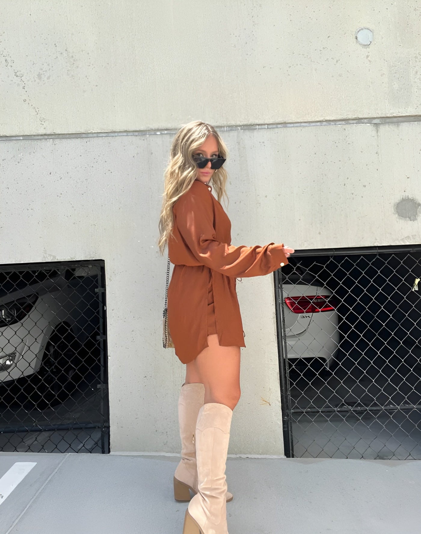 Sophia | Trendy satin overall dress