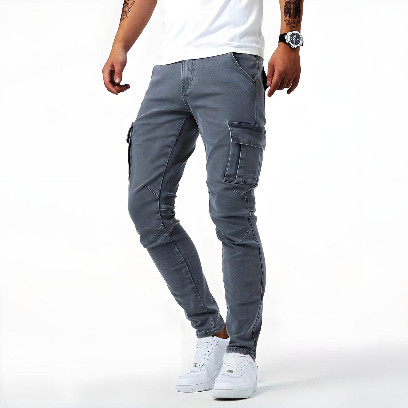 Oscar | Stretch Denim Cargo Pants