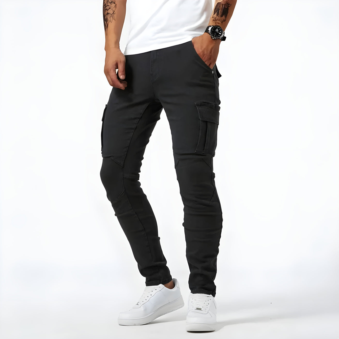 Oscar | Stretch Denim Cargo Pants