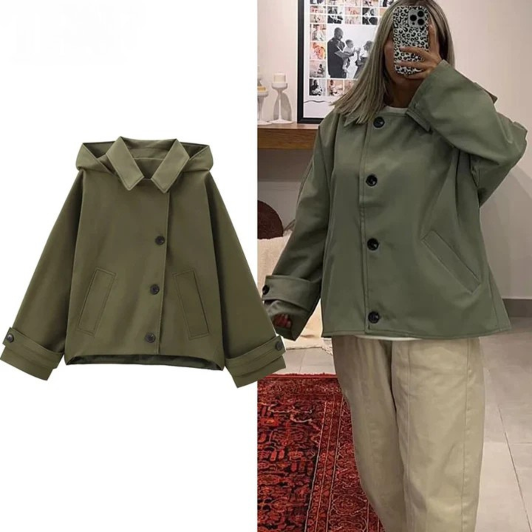 Kendra™ – Cropped Hooded Windbreaker Jacket