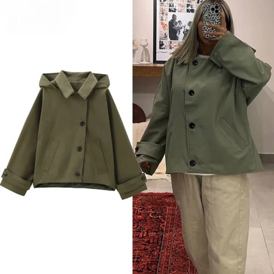 Kendra™ – Cropped Hooded Windbreaker Jacket