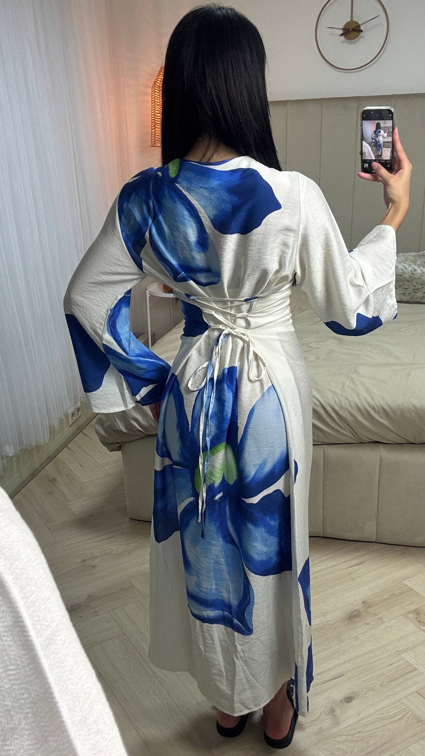 Georgia™ | Floral Print Maxi Dress with Elegant Bow Detail