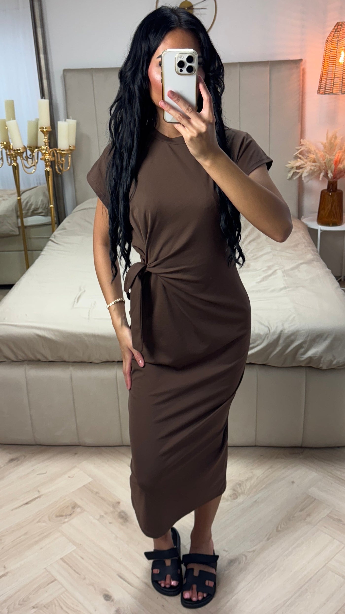 Aurora™ | Elegant Midi Dress with Feminine Bow Detail