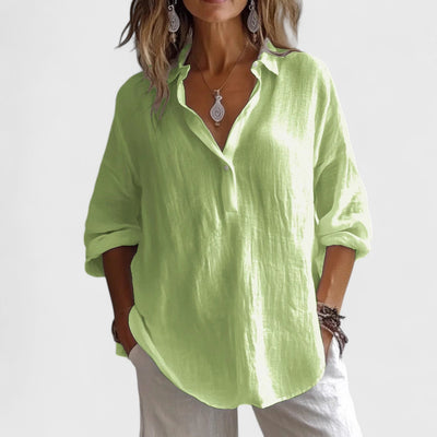 Alison™ | Cotton-Blend Oversized Blouse