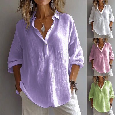 Alison™ | Cotton-Blend Oversized Blouse