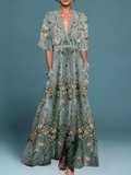 Women's Elegant Floral Maxi Dress – Lightweight Summer