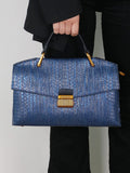Women's Serpentina Snake-Print Embossed Vegan Leather Bag