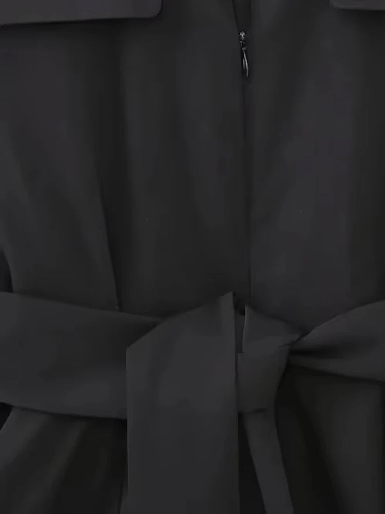 Vanessa | Belted Short-Sleeve Zipper Playsuit