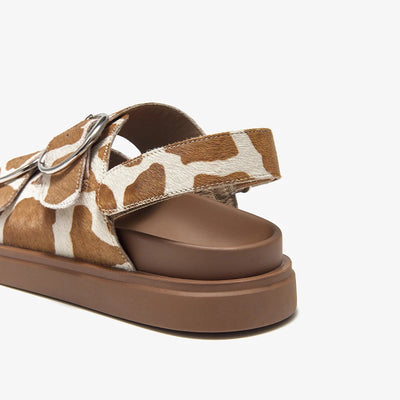 Lina | Animal print double buckle sandals