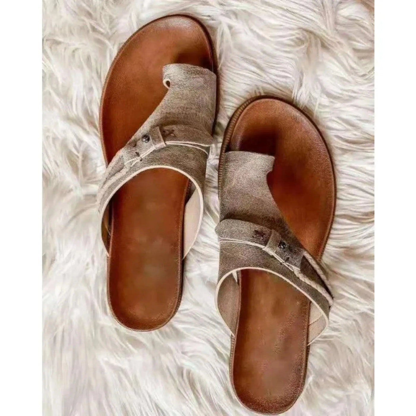 Freya | Orthopaedic Leather Toe-Ring Sandals for Women