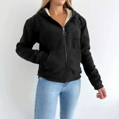 Talia | Thermal Lined Zip-Up Hooded Cardigan