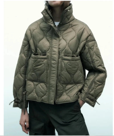 Kara | Quilted Cotton Jacket with Tie Waist