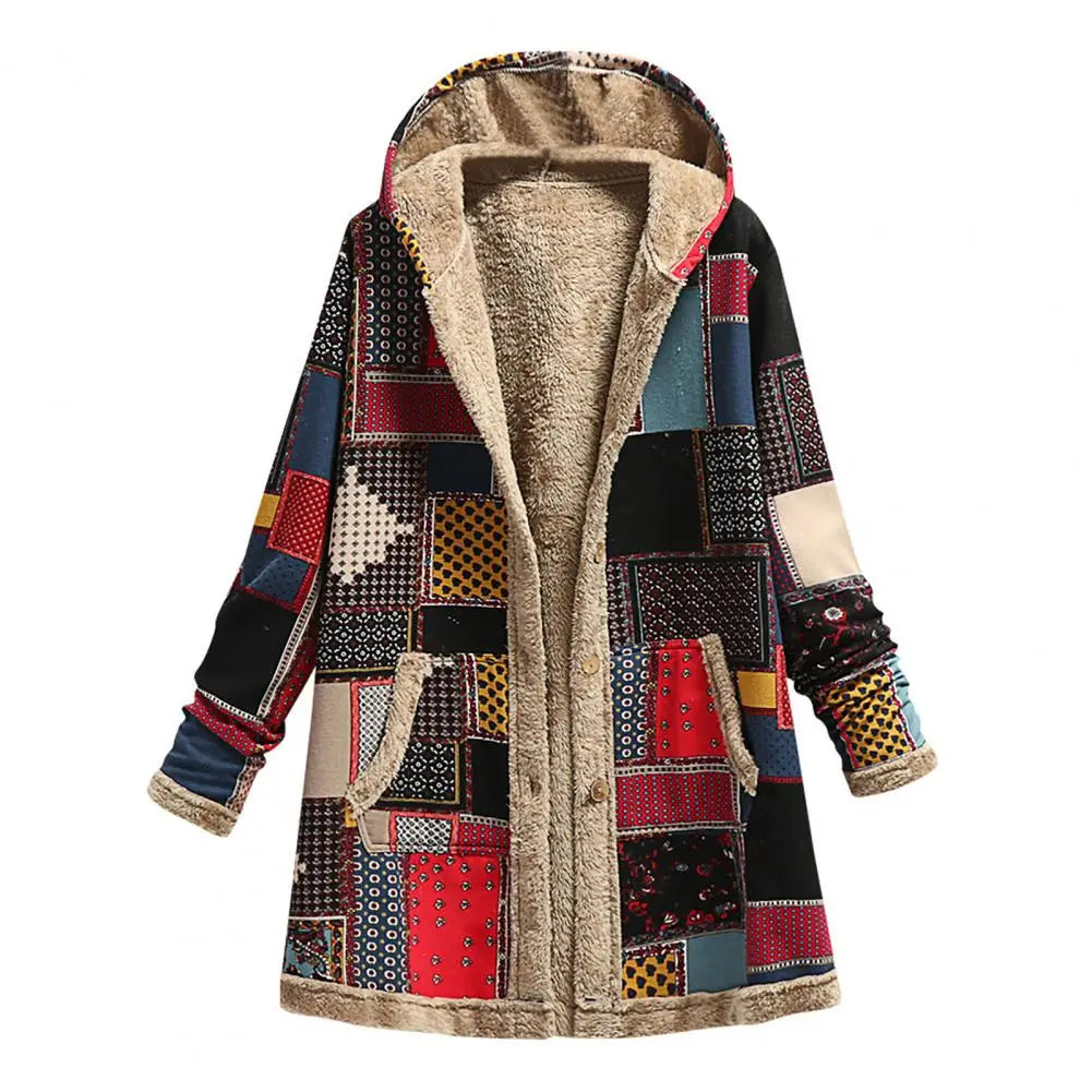 Jade | Ethnic Pattern Hooded Winter Coat