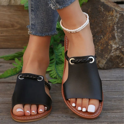 Maya | Minimalist Square-Toe Flat Sandals for Summer