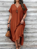 Women's Plus Size V-Neck Casual Dress – Lightweight
