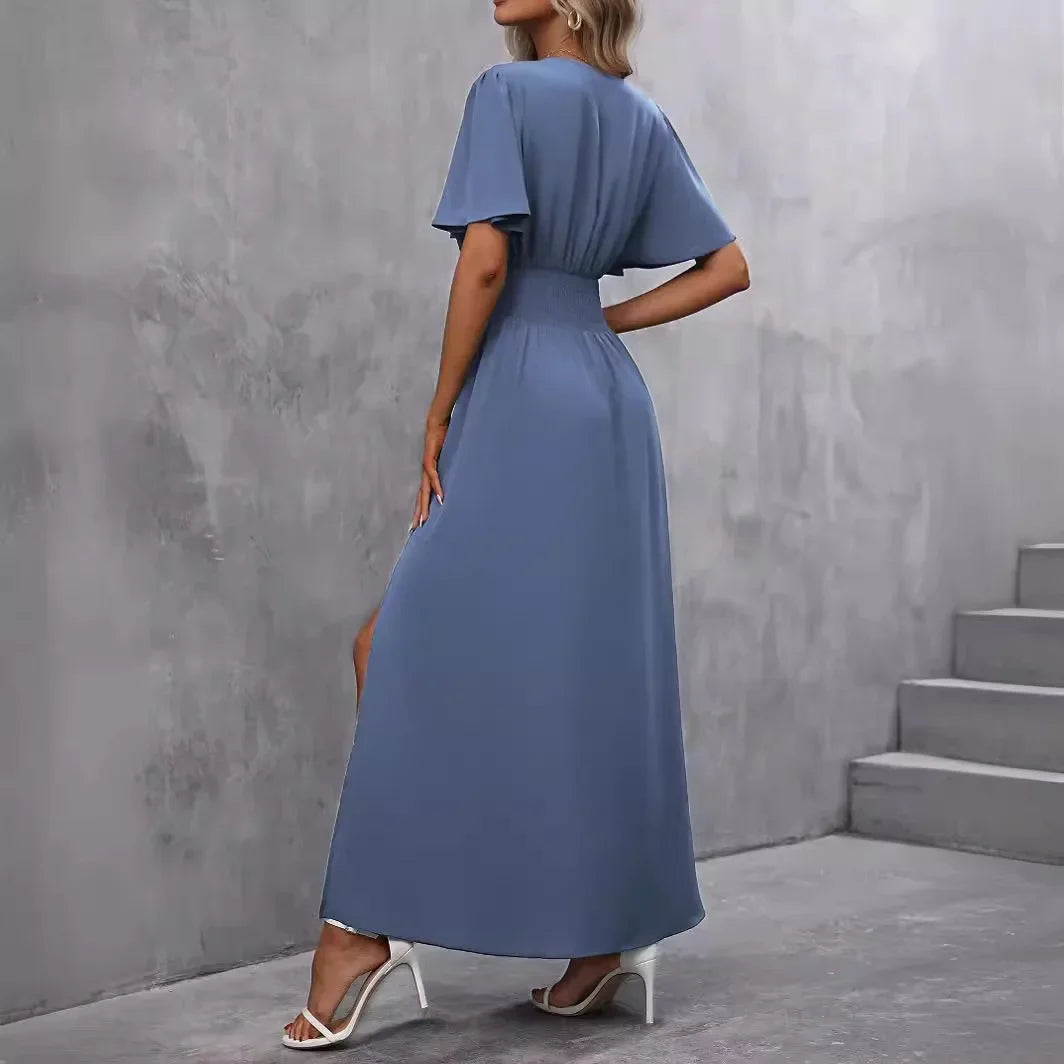 Quinn | Elegant Side-Slit Fitted Long Dress