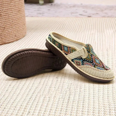 Selena™ | Ethnic Embroidered Linen Shoes for Women