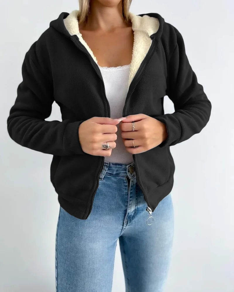 Talia | Thermal Lined Zip-Up Hooded Cardigan