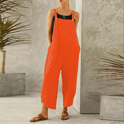 Isla | Oversized Cotton-Linen Summer Overalls