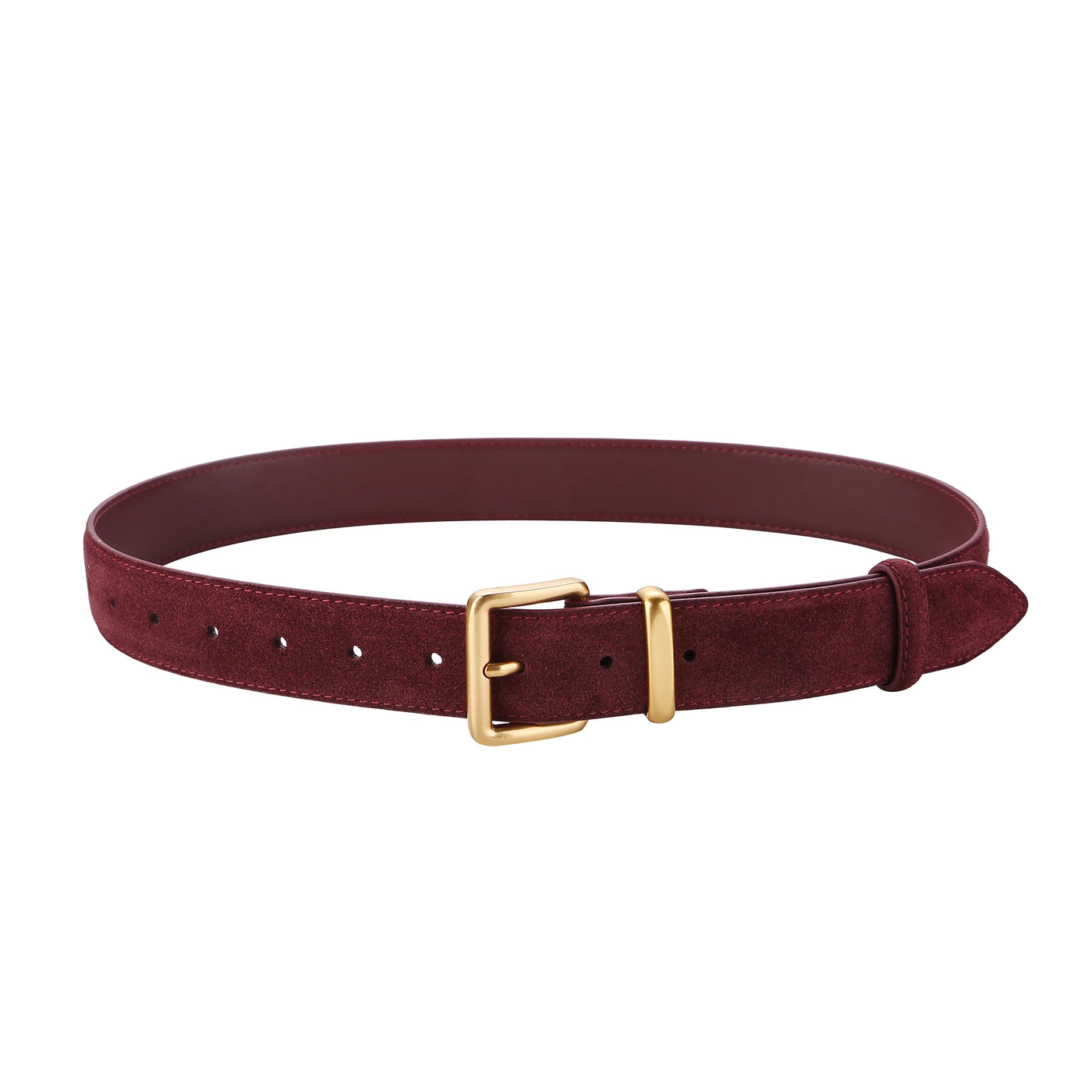 Penelope | Vintage Suede Leather Belt with Gold Buckle