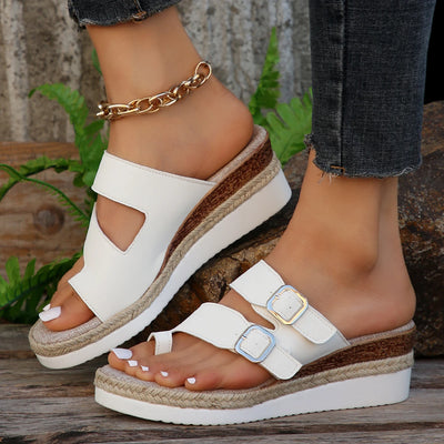 Isla | Elegant Summer Espadrille Wedge Slides for Women