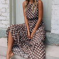 Women's Dotted Maxi Dress – Polka Dot Print