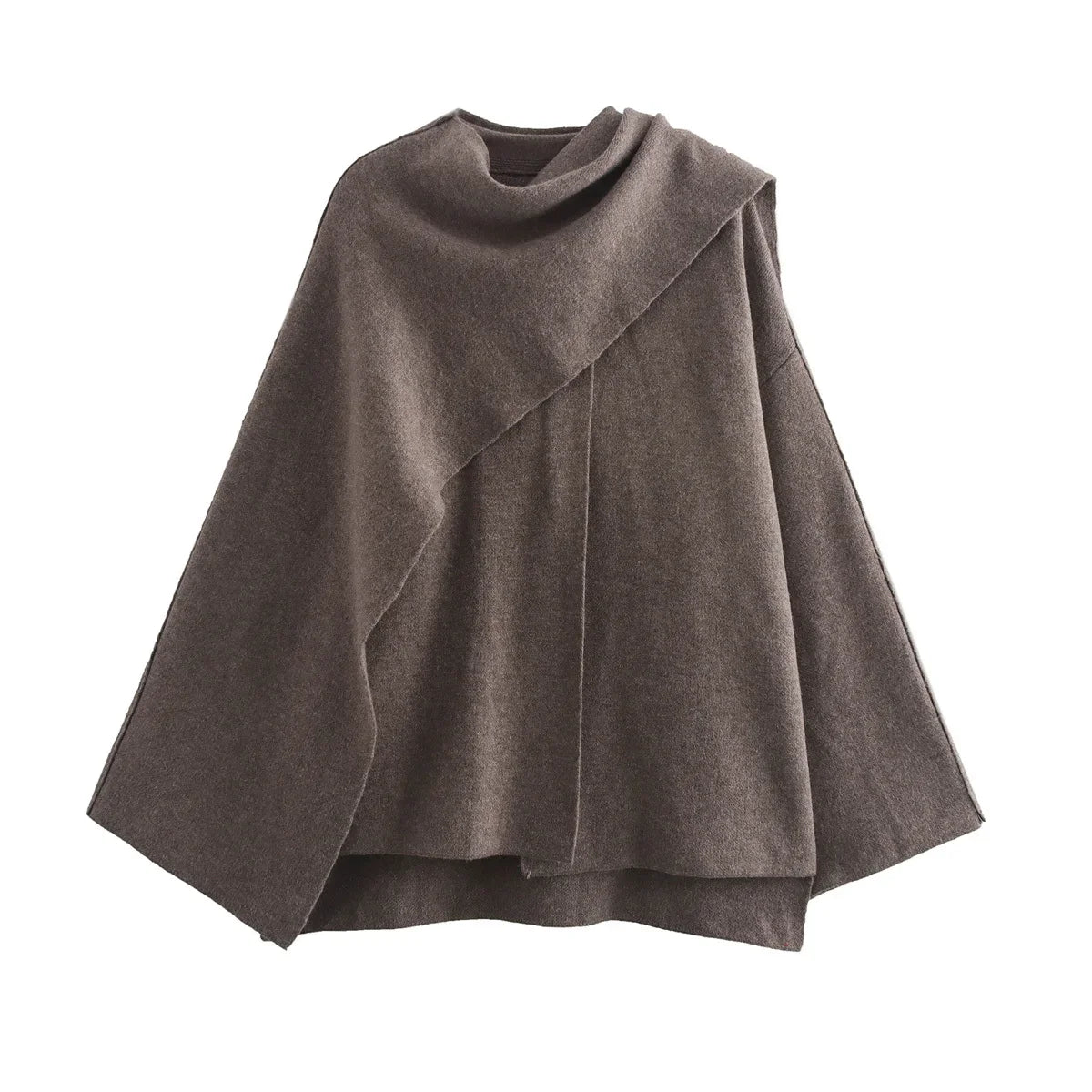Thea | Chic Asymmetric Knit Scarf Jacket
